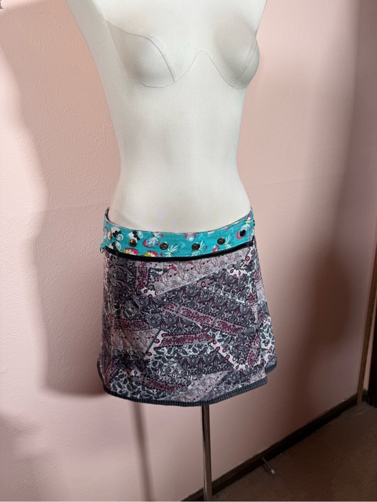 Vintage Y2K Arena Ibiza Bohemian Utility reversible mini skirt belt Adjustable main image 8